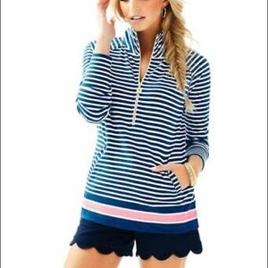 LILLY PULITZER SKIPPER POPOVER TOP SWEATSHIRT M
